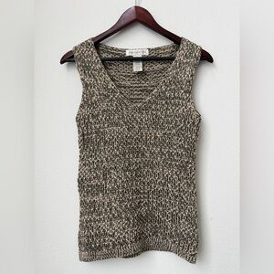 Vintage Jones New York 100% Mercerized Cotton Chunky Knit Tank Top Size S